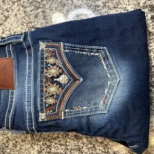 Miss Me Women's Blue Embroidered Jeans